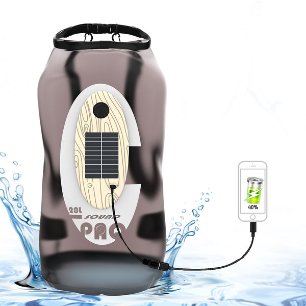 Waterproof Solar Dry Bag with Solar LED Light & Bluetooth Speaker