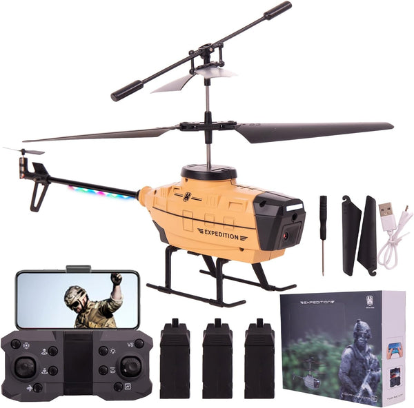 Advanced 2024 RC Helicopter for Kids and Adults, Obstacle Avoidance Toy Helicopter with Camera, LED Lights and Automatic Balance Gyro