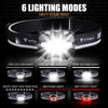Upgraded V800 Headlamp LED Flashlight Hybrid Power (Pack Of 2 / Black)